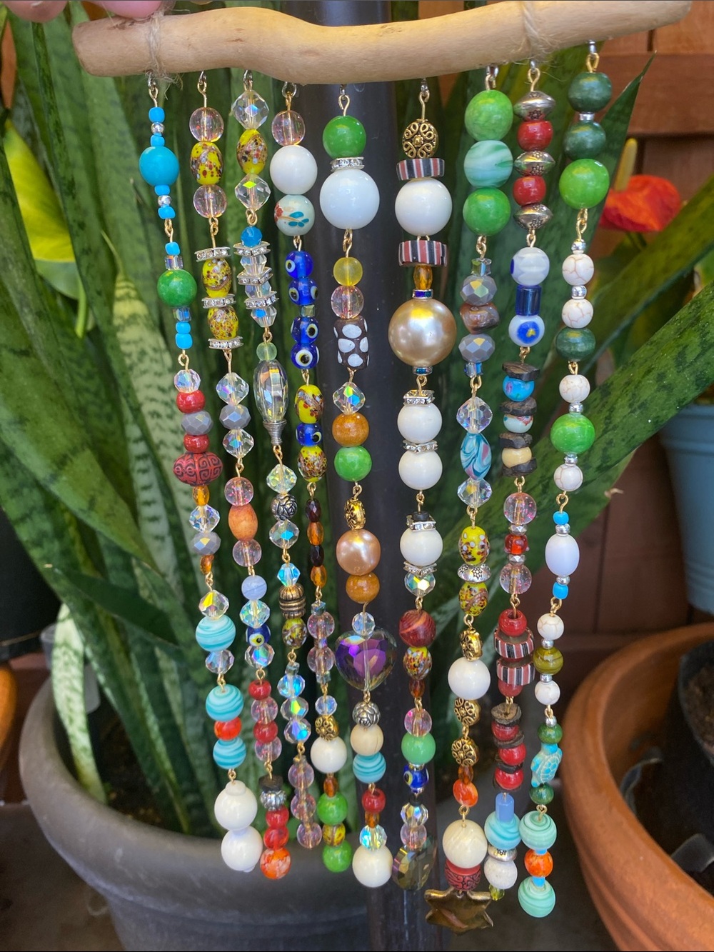 Good Vibes 😎 Only Multicolor Beaded Suncatcher- Home Accents